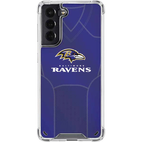 NFL Baltimore Ravens Team Jersey Galaxy S21 5G Clear Case