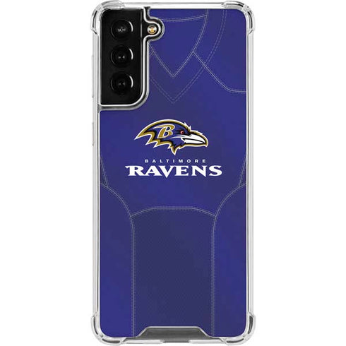 NFL Baltimore Ravens Team Jersey Galaxy S21 FE Clear Case