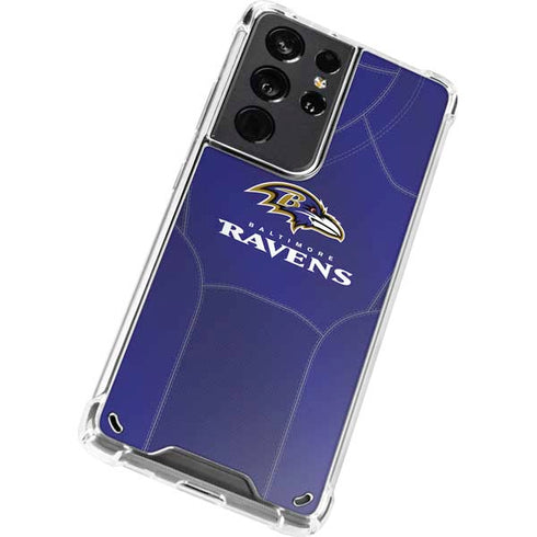 NFL Baltimore Ravens Team Jersey Galaxy S21 Ultra 5G Clear Case