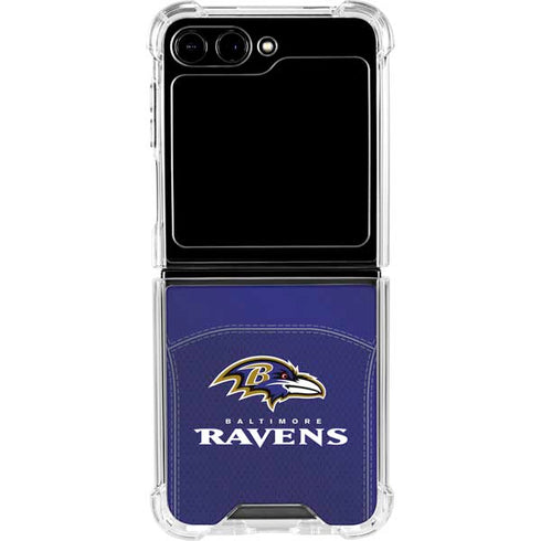 NFL Baltimore Ravens Team Jersey Galaxy Z Flip5 5G Clear Case