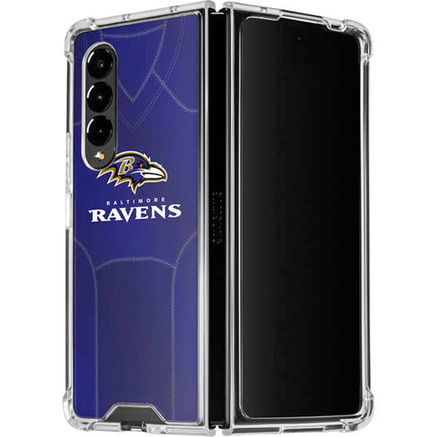 NFL Baltimore Ravens Team Jersey Galaxy Z Fold4 5G Clear Case