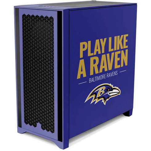 NFL Baltimore Ravens Team Motto Corsair 4000D Tempered Glass Mid-Tower ATX Case Skin