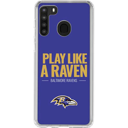 NFL Baltimore Ravens Team Motto Galaxy A21 Clear Case