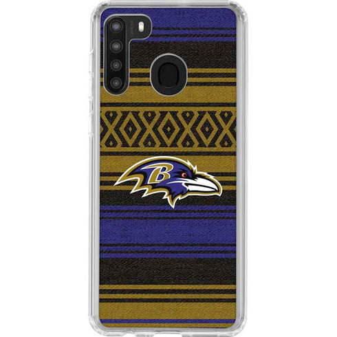 NFL Baltimore Ravens Trailblazer Galaxy A21 Clear Case