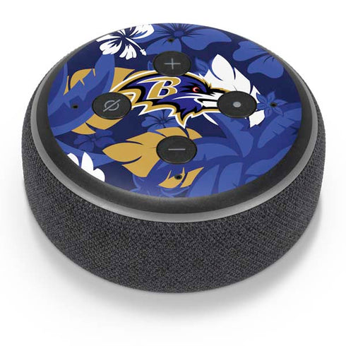 NFL Baltimore Ravens Tropical Print Amazon Echo Dot Skin