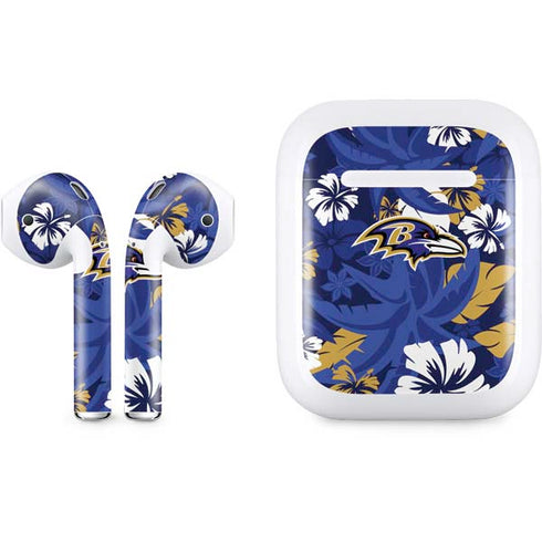 NFL Baltimore Ravens Tropical Print Apple AirPods Skin