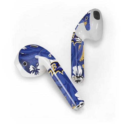 NFL Baltimore Ravens Tropical Print Apple AirPods Skin