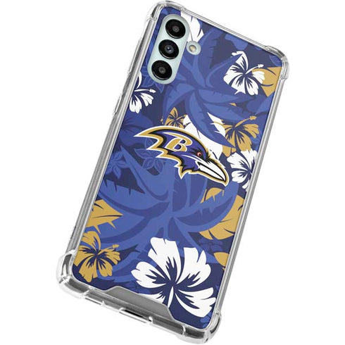 NFL Baltimore Ravens Tropical Print Galaxy A13 5G Clear Case