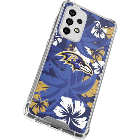 NFL Baltimore Ravens Tropical Print Galaxy A53 5G Clear Case