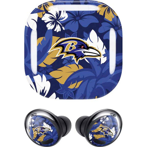 NFL Baltimore Ravens Tropical Print Galaxy Buds Pro Skin