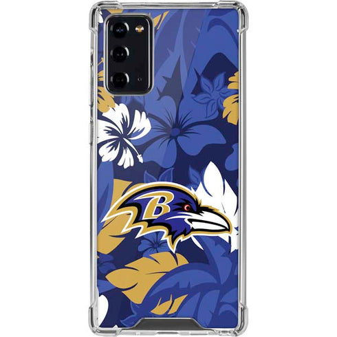 NFL Baltimore Ravens Tropical Print Galaxy Note20 5G Clear Case