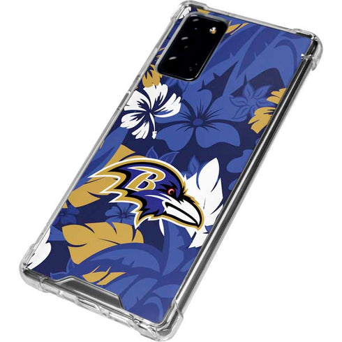 NFL Baltimore Ravens Tropical Print Galaxy Note20 5G Clear Case