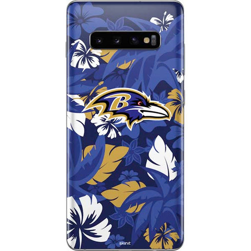 NFL Baltimore Ravens Tropical Print Galaxy S10 Plus Skin