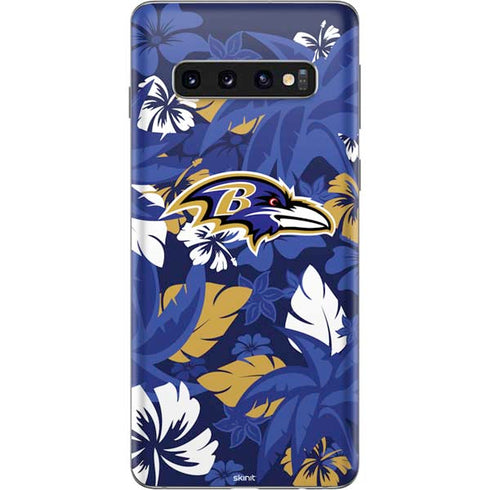 NFL Baltimore Ravens Tropical Print Galaxy S10 Skin
