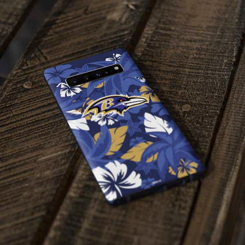NFL Baltimore Ravens Tropical Print Galaxy S10 Skin