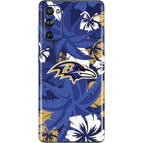 NFL Baltimore Ravens Tropical Print Galaxy S20 Fan Edition Skin