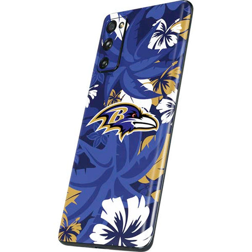 NFL Baltimore Ravens Tropical Print Galaxy S20 Fan Edition Skin