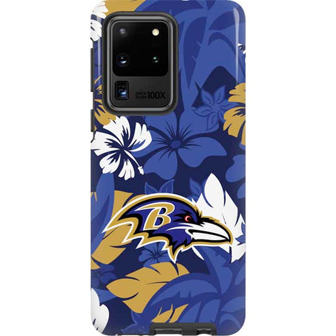 NFL Baltimore Ravens Tropical Print Galaxy S20 Ultra 5G Pro Case