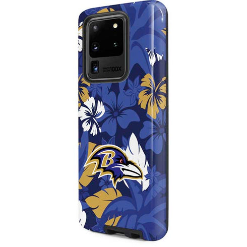 NFL Baltimore Ravens Tropical Print Galaxy S20 Ultra 5G Pro Case