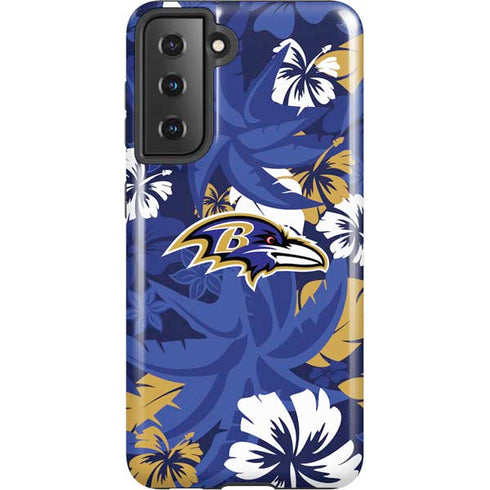 NFL Baltimore Ravens Tropical Print Galaxy S21 5G Pro Case