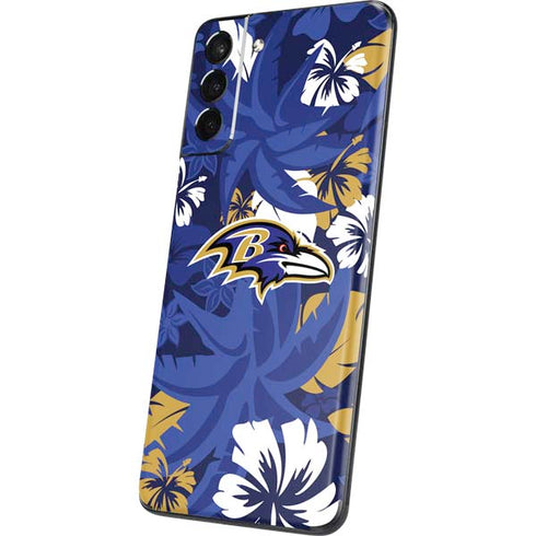 NFL Baltimore Ravens Tropical Print Galaxy S21 5G Skin