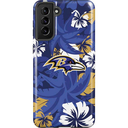 NFL Baltimore Ravens Tropical Print Galaxy S21 Plus 5G Pro Case