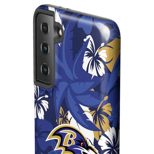 NFL Baltimore Ravens Tropical Print Galaxy S21 Plus 5G Pro Case