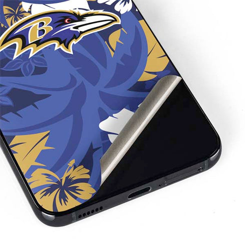 NFL Baltimore Ravens Tropical Print Galaxy S22 Skin