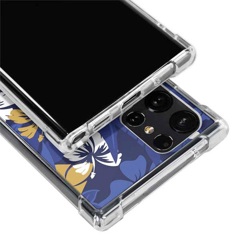 NFL Baltimore Ravens Tropical Print Galaxy S22 Ultra Clear Case