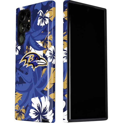 NFL Baltimore Ravens Tropical Print Galaxy S22 Ultra Pro Case