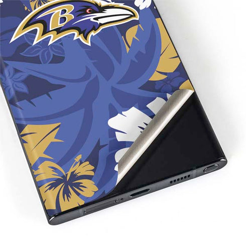 NFL Baltimore Ravens Tropical Print Galaxy S22 Ultra Skin