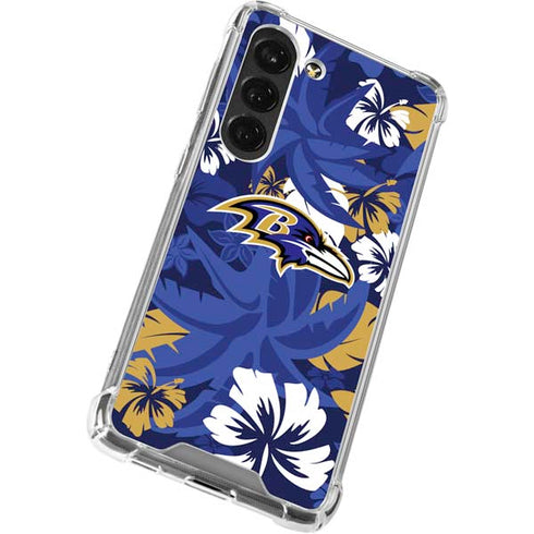 NFL Baltimore Ravens Tropical Print Galaxy S23 Clear Case