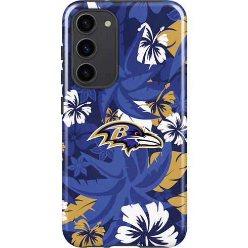 NFL Baltimore Ravens Tropical Print Galaxy S23 Plus Pro Case