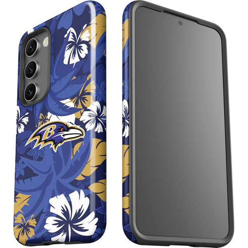 NFL Baltimore Ravens Tropical Print Galaxy S23 Plus Pro Case
