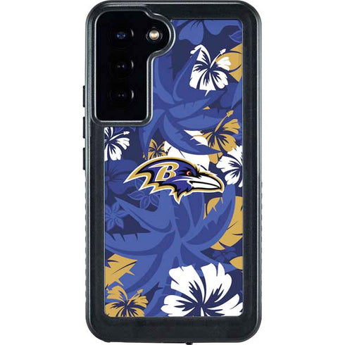 NFL Baltimore Ravens Tropical Print Galaxy S23 Plus Waterproof Case