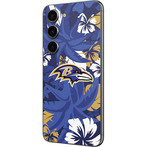 NFL Baltimore Ravens Tropical Print Galaxy S23 Skin