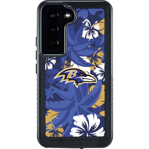 NFL Baltimore Ravens Tropical Print Galaxy S23 Waterproof Case