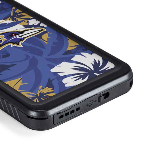 NFL Baltimore Ravens Tropical Print Galaxy S23 Waterproof Case