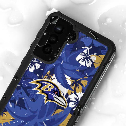 NFL Baltimore Ravens Tropical Print Galaxy S23 Waterproof Case