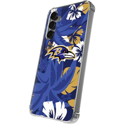 NFL Baltimore Ravens Tropical Print Galaxy S24 Plus Clear Case