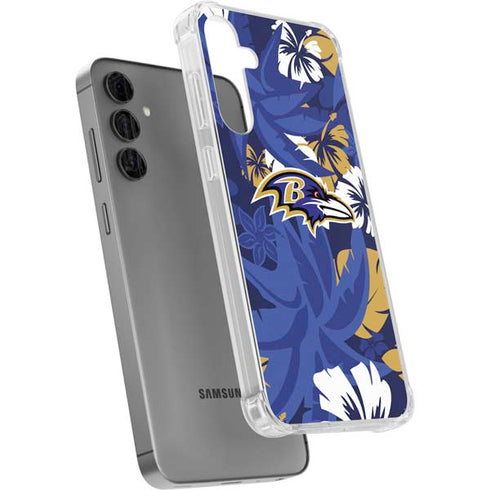 NFL Baltimore Ravens Tropical Print Galaxy S24 Plus Clear Case