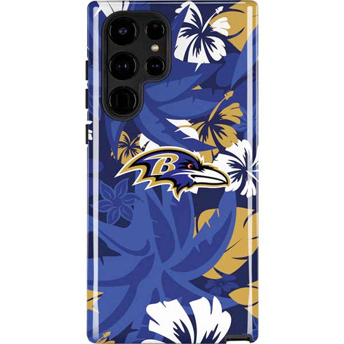 NFL Baltimore Ravens Tropical Print Galaxy S24 Ultra Impact Case