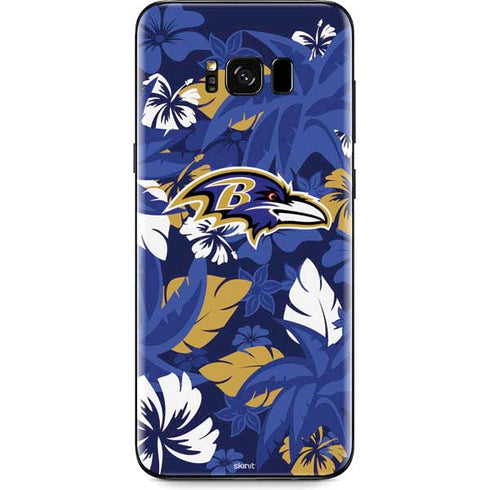 NFL Baltimore Ravens Tropical Print Galaxy S8 Skin