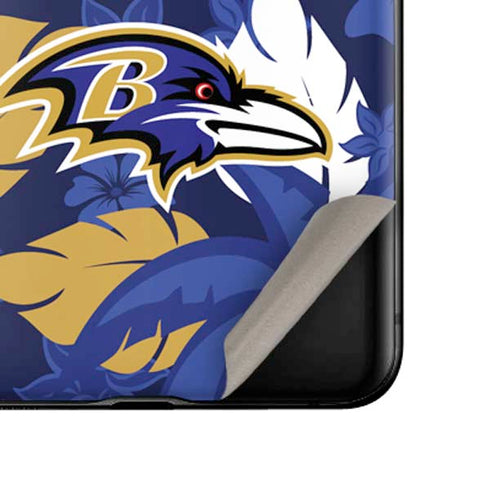 NFL Baltimore Ravens Tropical Print Galaxy Z Flip Skin