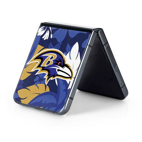 NFL Baltimore Ravens Tropical Print Galaxy Z Flip5 5G Skin