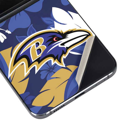 NFL Baltimore Ravens Tropical Print Galaxy Z Flip5 5G Skin