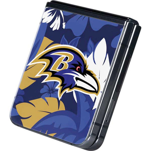 NFL Baltimore Ravens Tropical Print Galaxy Z Flip5 5G Skin