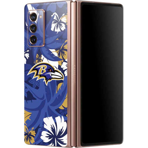 NFL Baltimore Ravens Tropical Print Galaxy Z Fold2 5G Skin