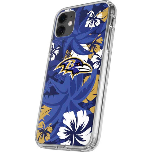 NFL Baltimore Ravens Tropical Print iPhone 11 Clear Case