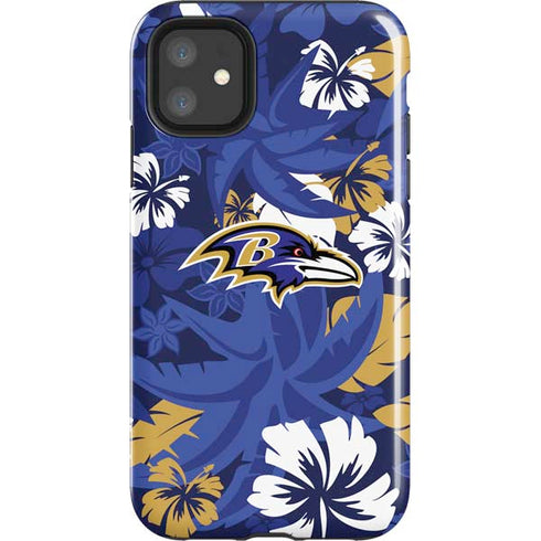 NFL Baltimore Ravens Tropical Print iPhone 11 Impact Case